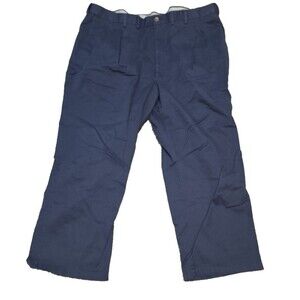 Haggar Navy Blue Khaki Pants Career Casual Size 46 x 29 Actual 46x28